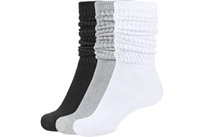 CLOSEMATE 3 Pares Calcetines Largos Mujer Invierno Termicos Calientes Altos Algodon Slouch sin Compresion hasta la Rodilla para Mujer Elásticos 35-42