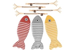 Wukemaoyi 3 Catnip Giocattoli per Gatti a Forma di Pesce & 4 Bastoncini Erba Gatta per Gattini, Giochi Gatto Interattivi, Bastoncini Matatabi per Giocattolo da Masticare per Gioco per Gatto