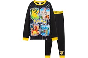 Pokémon Ensembles de Pyjama Garçon et Ado Set Long PJs Doux et Respirant Pyjama Pikachu Enfant Loungewear Cadeau Anime Cadeau Garçon