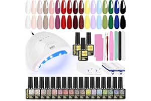 ‎SPTHTHHPY MAQUITA Gel Nagellack Set mit UV Lampe 48w Starter Kit, 17 Farben Shellac Set Base Gel Top Coat Matte Glänzend Gellack Set, Geschenk für Frauen