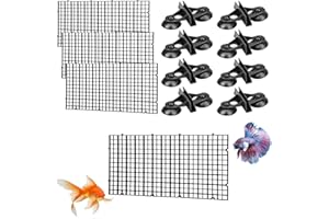 Helweet Przegrody do akwarium, separator akwarium, siatka oddzielająca akwarium, 4 szt. Plastikowa kratka dzieląca, skutecznie oddziela różne ryby, 30 x 15 cm, z 8 klipsami na przyssawkę