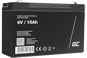 Green Cell® Rechargeable Batterie AGM 6V 10Ah VRLA accumulateur au Gel Plomb Cycles Sans Entretien Battery étanche | Jouets | Alarm | UPS | Appareils médicaux | Éclairage de secours | audio de voiture
