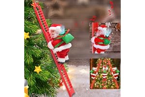 Frasheng Électrique Escalade Échelle Père Noël,Pères Noël sur Échelle Électrique,Échelle du Père Noël,Père Noël d'escalade échelle électrique,Noël Électrique Escalade Échelle,Décoration de Noël