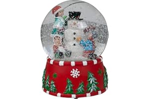 Christmas Paradise Weihnachts-Deko Schneekugel mit Mechanischer Spieluhr Dekoration 15cm Bunt Design mit Schneemann