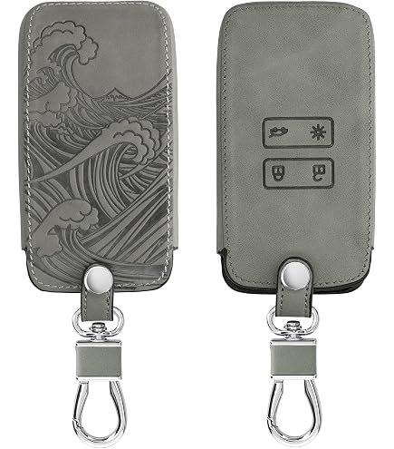 Yumzeco Cover Per Chiave Auto In TPU (Bianco), Custodia Protettiva A 360° Per Telecomando Renault Clio Megane Kadjar Dacia Duster, Con Portachiavi In Lega E Cacciavite - 6
