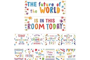 Faccito 12 Pcs Classroom Posters Banner Decorations Set Motivational Inspirational Bulletin Board Posters Wall Decor for Teacher Classroom Pre School, Elementary and Middle School (Colorful Rainbow)