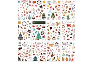 DPKOW 300pcs autocollants pour Enfants Artisanat, Bricolage Noël noël, Cartes Scrapbooking, Albums Photos Stickers Gomettes