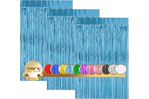 DAITY Lametta Vorhänge 3pcs Glitzervorhang, 3pcs Glitzervorhang Fringe, Folienfransen Vorhang 1m x 2m für Geburtstage Festivals Party ​Bühnendekor