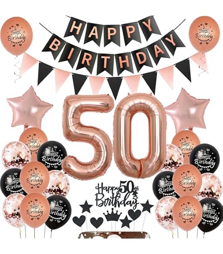 Happy 30th Birthday Banner da donna, kit di decorazioni per 30° compleanno in oro rosa nero con festone per 30° compleanno bandierine 30 cm Happy 30th Birthday coriandoli palloncini per 30° compleanno