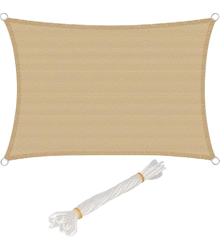 Dripex Toldo Vela Rectangular 4x5m – Impermeable Y Cortaviento, 95% Protección UV, Poliéster Resistente Para Jardín, Terraza O Patio