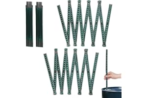 lasuroa 2 bastoncini di misurazione per serbatoio dell'olio, 2 m, 10 astine pieghevoli portatili per misurare il livello dei serbatoi di gas e diesel (verde)