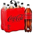 Coca-Cola Zero Sugar - Cola Soda Without Sugar, No Calories - Pack 6 Bottles 2L