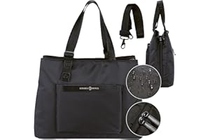 LEBENSKOMPASS Umhängetasche Damen Everyday Bag NOIR - Multifunktionale Shopper Tasche, Schultertasche mit Laptopfach - wasserabweisend & abwaschbar - recyceltes Material - 11 Liter