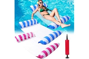 2 stycken luftmadrasser pool, 4-i-1 uppblåsbar simsäng, uppblåsbar vattenhängmatta, simsäng, simmadrass med manuell luftpump
