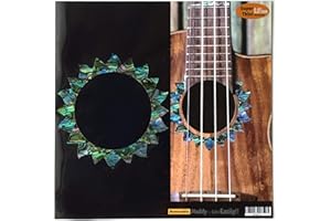 INLAYSTICKERS Inlay Stickers für Konzert Ukulelen - Schallloch Rosette/Purfling - Sun - Abalone Blau