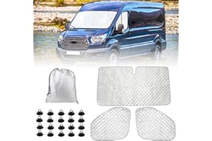 ZWPARTS Parasol para Parabrisas Reemplazo para Ford Transit Van MK7, 3 Piezas Protector de Parabrisas, Juego de Parasol Térmico Interno con Bolsa de Almacenamiento, 100% Oclusión