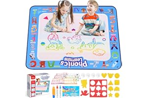 Tesoyzii Tapis Dessin Enfant/Tapis de Griffonnage d'eau 100 * 80cm, Pas de Gâchis, Séchage Rapide- Jouets Éducatifs pour Enfants