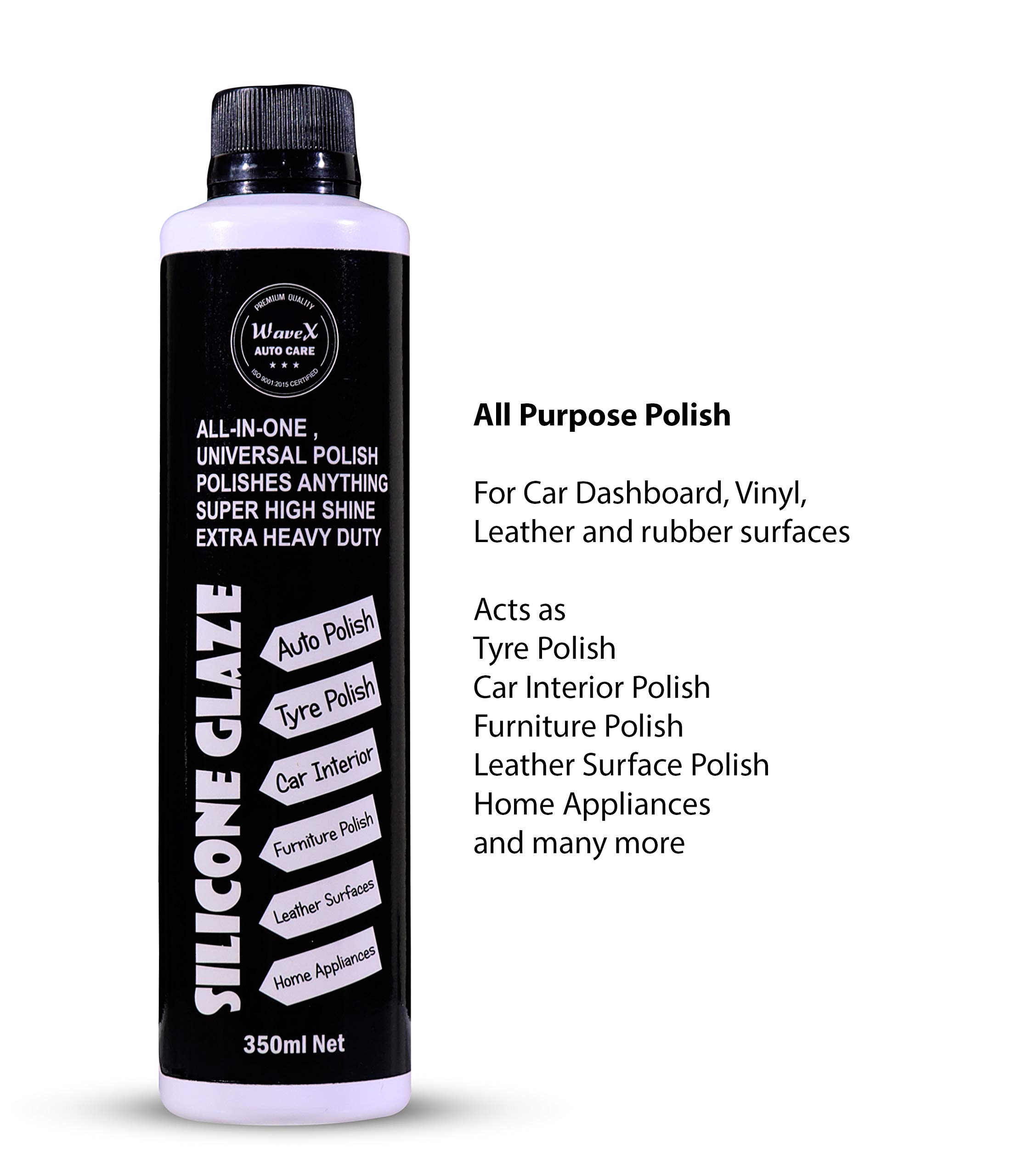 Wavex Wash Wax Car Shampoo, Carnauba Wax Car Body Polish and Silicone Glaze for Plastic, Leather, Vinyl, Rubber Parts (Complete Kit) - Image 3