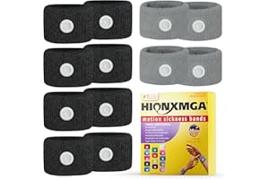 HIONXMGA Muñequeras para náuseas de acupresión para náuseas, mareos, mareos, ansiedad, mareos, mareos, mareos, mareos, mareos, mareos y mareos (coche, mar, mareo)