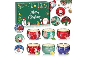 LDUMODUW Candela profumata Natale, regalo di 6 pezzi, 2,5 oz candele di cera di soia, set regalo per donne e uomini