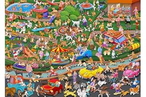 HUADADA The Dog Party Jigsaw Puzzles for Adults 1000 Piece Fun Dogs Park Jigsaws 1000 Pieces for Adults Gifts