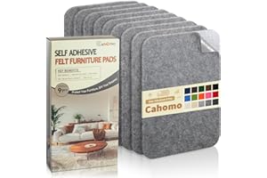 CAHOMO Protector Patas Sillas Fieltro Adhesivo Muebles Gris Oscuro, 20x10cm 3 mm Grosor Almohadillas de Fieltro Autoadhesivo, 9 Piezas Antideslizante Protector Patas Muebles, para Patas de Silla, DIY