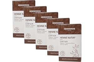 GENERISCH Hennedrog - Henna Chatain Kastanienbraun 90g - Haarfärbemittel auf pflanzlicher Basis in kastanienbraun (Kastanienbraun, 5 x 90g)