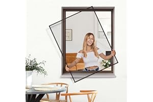 jarolift Profi Line Zanzariera per Finestra, con Telaio in Alluminio Accorciabile, 80 cm x 150 cm (Larghezza x Altezza), Colore Telaio Marrone