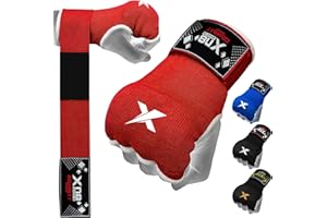 XN8 SPORTS XN8 Boxing Hand Wraps Inner Gel Gloves, Elasticated Padded under Mitts Handwraps, Quick Long Wrist Straps Fist Protector, MMA Muay Thai Martial Arts Training Kickboxing Punching Bag Training Bandages