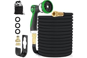 KSSKEN Manguera de Jardin 15m, Manguera Extensible con 10 Funciones Pistola | Accesorios de Cobre | Flexible, Resistente y Sin Enredos | Sin Enredos | Ideal para Jardín y Hogar