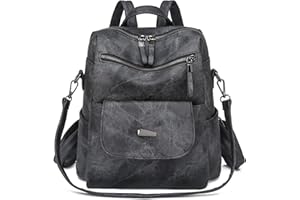 Everfunny Women Backpack Waterproof Anti-theft Lightweight PU Fashion Leather Nylon School Shoulder Bag Travel Cute Backpack Girls Ladies