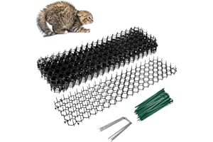 LOYALA 10PCS Tapis Anti-Chat 4.9M Anti Chat avec 10 Pointes en U e 50 Serre-Câbles Verts Répulsif Chat Grille Tapis Anti-Chiens pour Jardin Maison Intérieur Extérieur (10pcs)