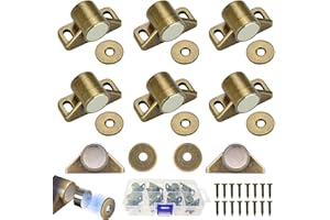 WZYTEU 8 Pcs Loqueteau Magnétique,Bronze Loquet Magnetique en Alliage de Zinc pour Tiroirs Placard de Cuisine Armoire,Aimant Porte Placard avec 24 vis