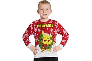 POKÉMON Pokemon Boys Christmas Jumper, Cosy Knitted Xmas Sweater - Gifts for Boys
