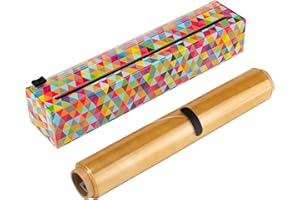 ChicWrap Frischhaltefolie Abroller und Frischhaltefolie Schneider inklusiv 30 cm x 76 Meter Frischhaltefolie Rolle, Wiederverwendbar Spender hält mit bis zu 150 Metern Haushalt Küche Frischhaltefolie