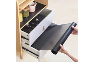 wohomuke Tapis de tiroir,35x600cm Protection tiroir Cuisine Plastique EVA Tapis de Frigo (Noir Translucide, 35x600cm)