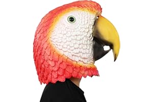 PARTYHOP PartyCostume Máscara de Cabeza Humana de Fiesta de Traje Lujo de Halloween Loro Parrot