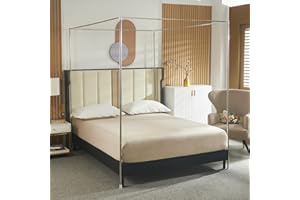 Beyeutao Bed Canopy Frame 140 x 200 cm Stainless Steel Mosquito Net Frame Canopy Frame Bed Canopy Frame Four Poster Bed Frame Bed Canopy Pole Screws Design