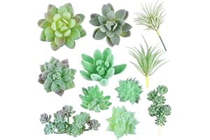 VINFUTUR 11 Pz Succulente Piante Artificiali Piante Grasse Finte per Giardino Interno e Esterno Decorazione Casa Davanzale Cucina Scrivania