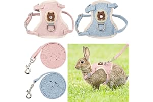 SVALOR Pack of 2 Rabbit Leads - Adjustable 120 cm Soft Lead - Accessories and Harness for Rabbits, Cats, Small Dogs and Other Small Pets (Blue and Pink)