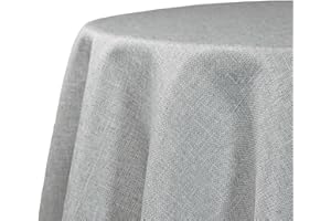 Decomira Mantel de Mesa Redondo Aspecto Lino - Repelente al Agua, Antimanchas, Lavable - como Mantel de Jardín o para Mesa de Comedor - Gris - 200 cm Redondo