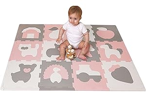 Hakuna Matte Stylische Baby Puzzlematte 1,2 x 0,9 m Bauernhof – 12 Platten 30x30 cm – 20% dickere, weiche, schadstofffreie Krabbelmatte – pflegeleicht, plastikfreie Verpackung