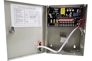 RVT SECURITY - Box Di Alimentazione, Quadro Elettrico Interno, Quadro Elettrico, 12 Wolt, 15 Ampere, Funzione UPS, Cassetta Di Alimentazione, 1KG, BATTERIA NON INCLUSA (Con led)