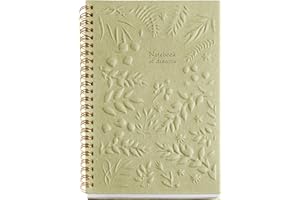 Miquelrius - Cuaderno A5 (146 x 214 mm), Interior rayado color marfil, 80 Hojas de 80 g/m², Cubierta de cartón con detalles grabados, Doble espiral dorado, Colección Feeling Mallorca, Verde