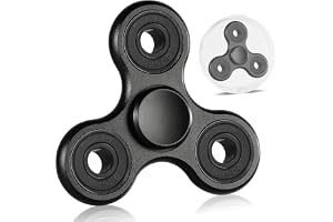 SCIONE Fidget Spinner sensorisk fidget-leksak i metall, cool metall rostfritt handspinnare ångest- och stressavlastning festpåse fyllning för barn vuxna svart (mellanbärande lock kan demonteras ihop)