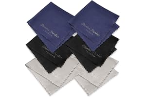 CHARLES PARKER LONDON Microfiber Glasses Cleaning Cloths for Phone Screen, Camera Lens and Spectacles – 6 Pack of Glasses Cleaner – Washable, Non-Scratch, Smudge- and Lint-Free Microfibre Cloths