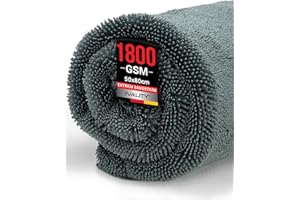 ‎IVALITY Ivality® Auto Trockentuch XXL 80x50 cm – 1800 GSM Ultra Saugstarke Mikrofasertücher für Autopflege und Motorrad, Fusselfreies, Lack-schonendes Twisted Towel Microfasertücher - Grau