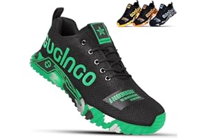 Aohuyergai Zapatos de Seguridad para Hombre Zapatillas De Seguridad Ligeros Mujeres Punteras De Acero, Zapatos De Trabajo Cómodos, Zapatillas Industriales De Construcción Transpirables