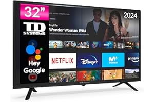 TD Systems Smart TV 32 Pouces HD, Hey Google Chromecast Official Assistant, contrôle Vocal, Android 11. Téléviseur Triple Tuner DVB-T2/C/S2 - PRIME32C15GLE