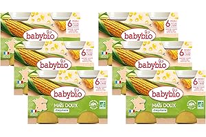 BabyBio - Petits Pots Maïs Doux d'Aquitaine 2 x 130 g - 6+ Mois - Bio - Lot de 6